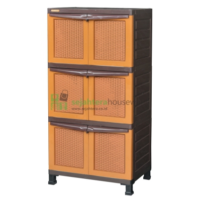 Lemari BCBC CRS-X36 RATTAN SYN+Kunci