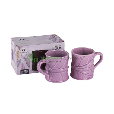 Gelas Papa Mama White Line DAUN 2 pcs