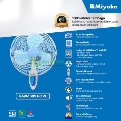 Kipas Miyako KAW-1689 RC PL remote