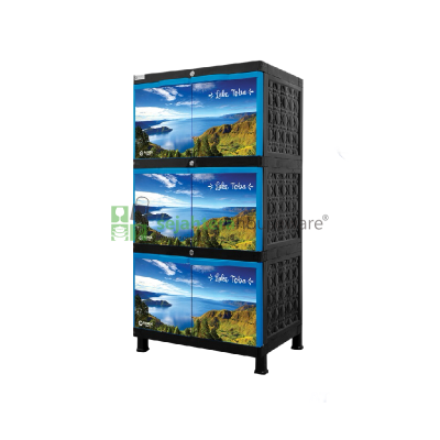 Lemari Plastik PANEN Susun 3 (6 Pintu)