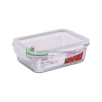 Mangkok Borosilicate Segi+Tutup 3RC01003