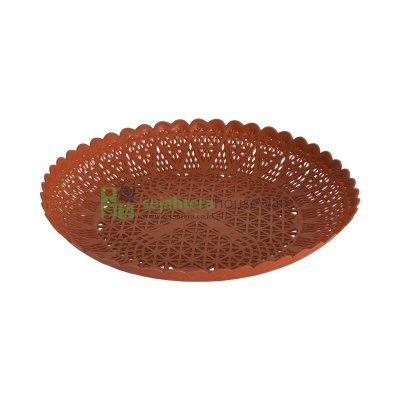 Piring Rotan Ukir Coklat LIONG 25 LP 409