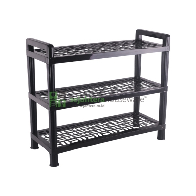 Rak Sepatu DMP Hitam Susun 3