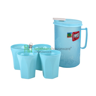 Eskan Green Leaf 5998 S 1.8L+ Gelas 4pc
