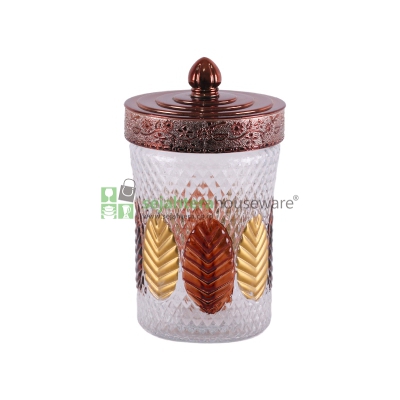 Stoples Kaca HA Motif Daun 1200ml 1766