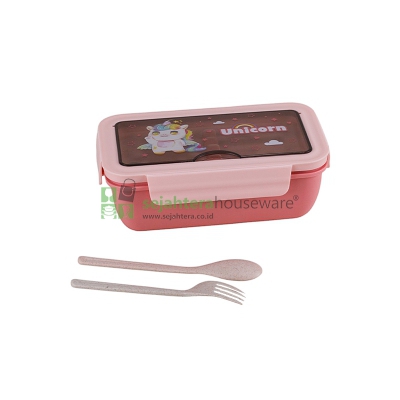 Lunch Box HXD 6627 1100ml + Sendok Garpu